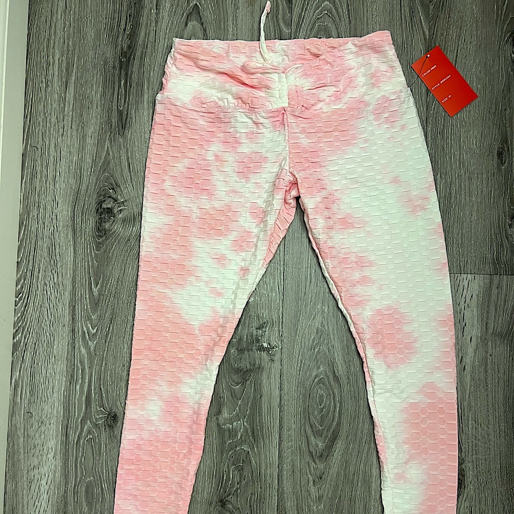 Honey comb tie front leggings